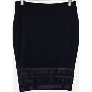 Vintage Y2K 90s Bebe Womens Mini Skirt Bodycon Pencil XS Black Stretch Mesh USA
